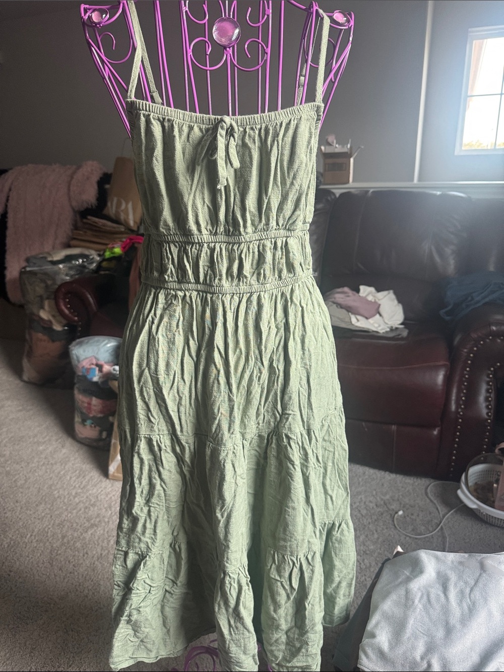 Celebrity Pink Women’s Olive Green Maxi Dress with Adjustable Straps